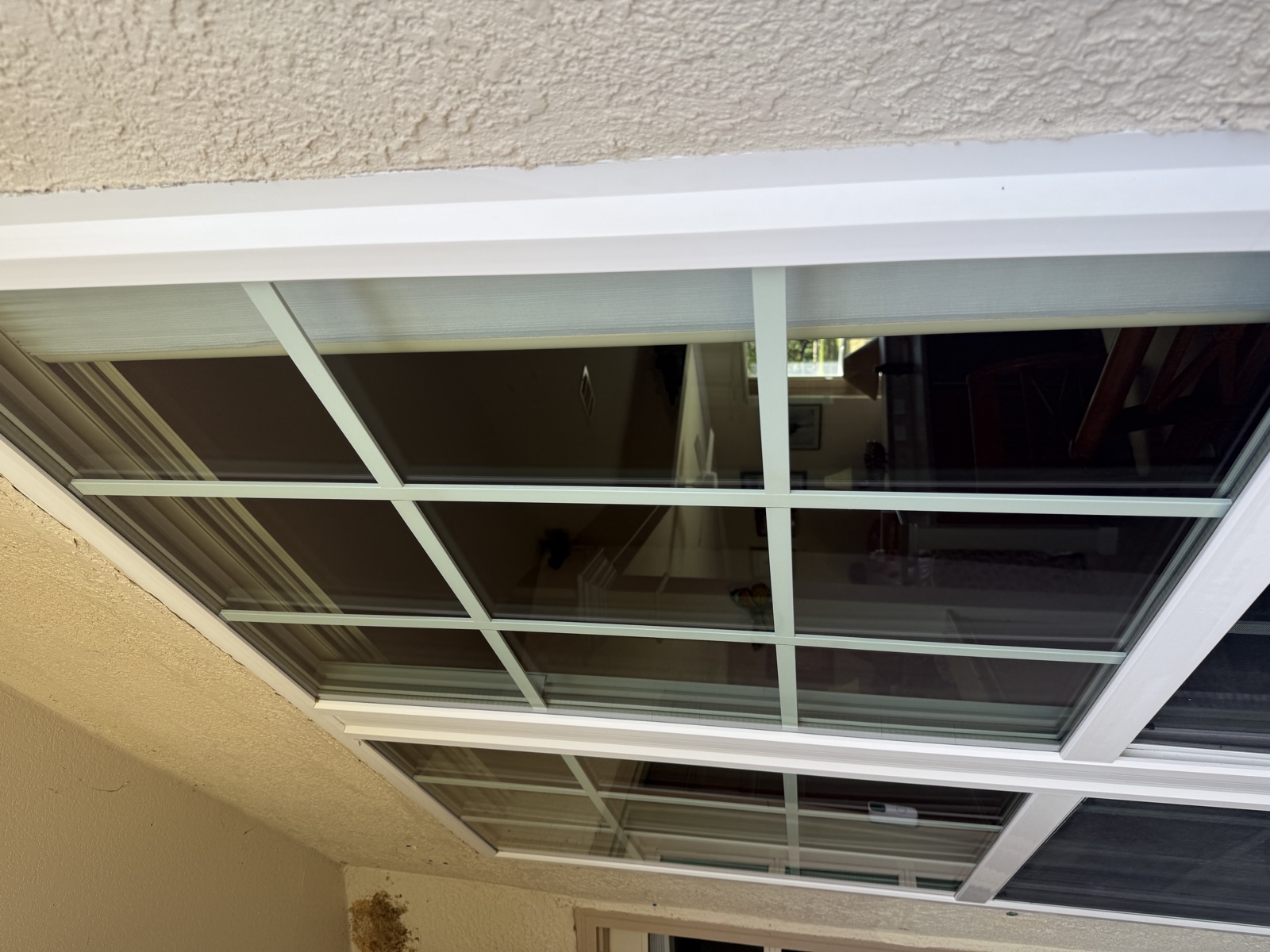 The same residential front windows clean and clear after service
